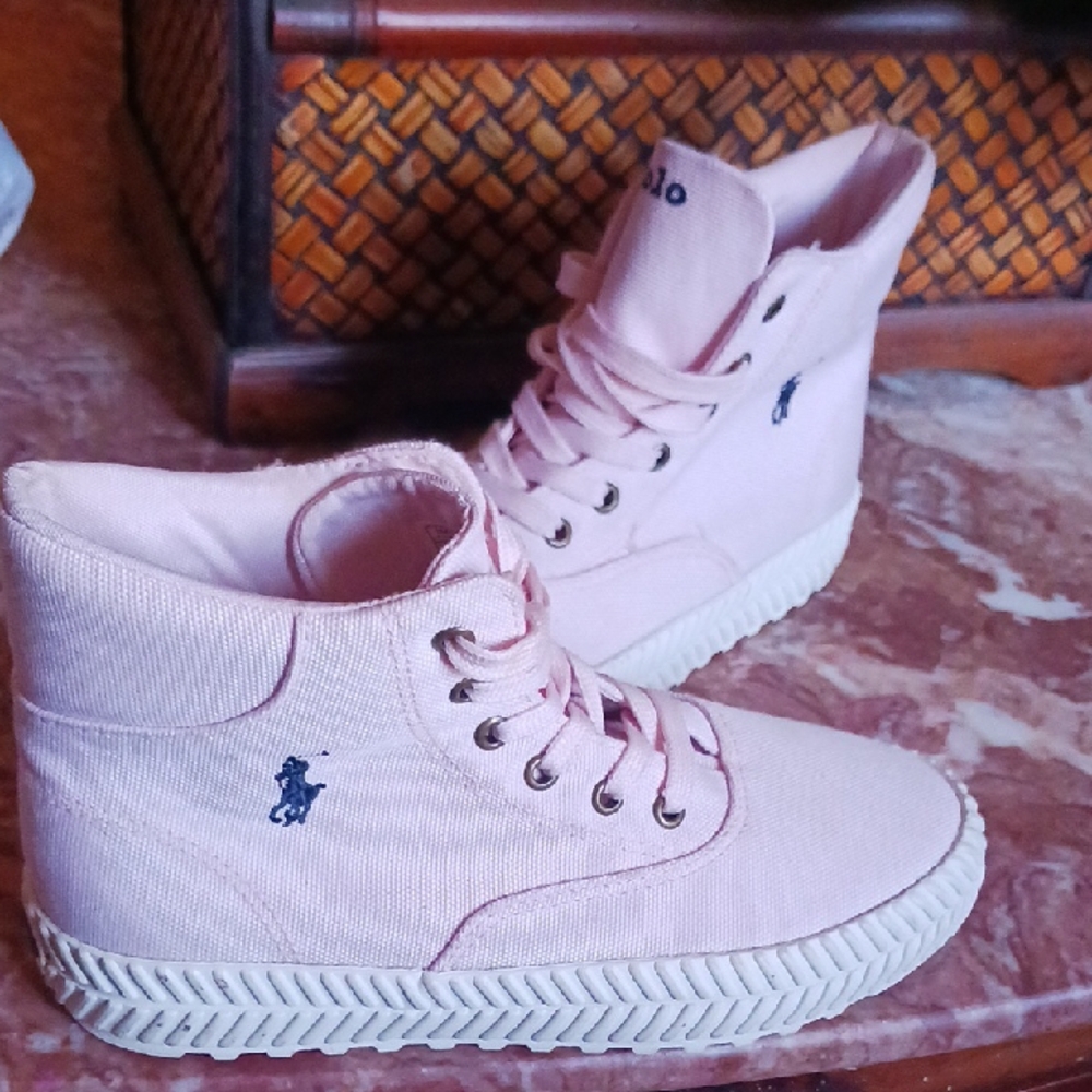 Polo Ralph Lauren Pink High-Top Canvas Sneakers